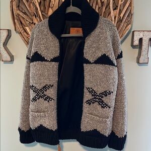 Canadian Sweater Co Gray and Black Knit Cardigan